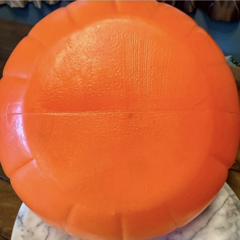 VTG 80s Halloween Trick Or Treat Jack-O-Lantern Blow Mold Pumpkin Candy Bucket